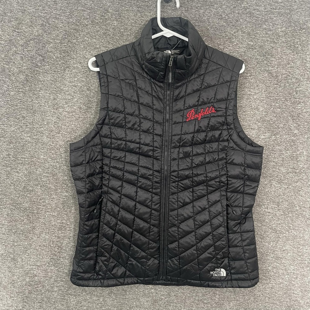 The North Face Vest Womens Large Black ThermoBall Eco Quilted Penfolds Full Zip